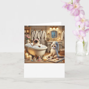 Spa party for Siamese Cat Lovers  Card