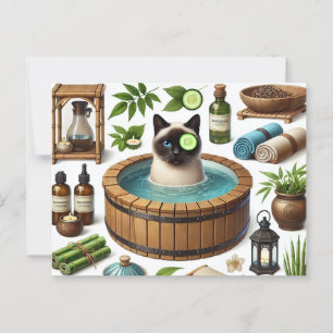Spa party for Siamese Cat Lovers Postcard