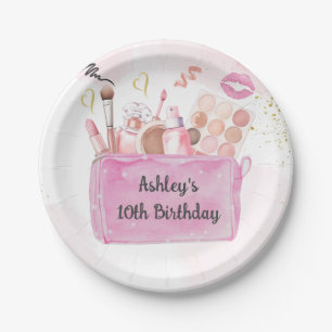 Spa Party Girl Glam Makeup Birthday  Paper Plates