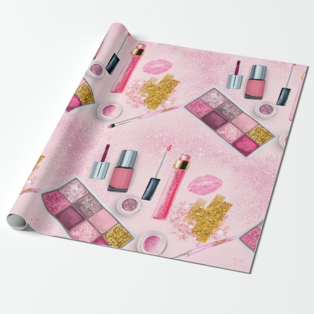 Spa Party Glam Girl Birthday Salon Wrapping Paper (Unrolled)