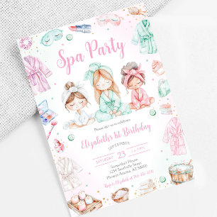 Spa Party Glitz and Glam Birthday Invitation