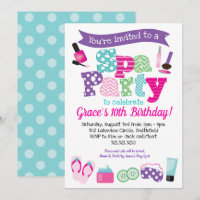 Spa Party Invitation - Kids Birthday Spa Party