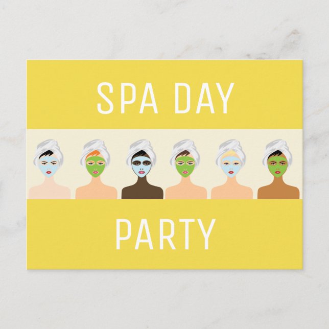 Spa Party Invitation Postcard (Front)
