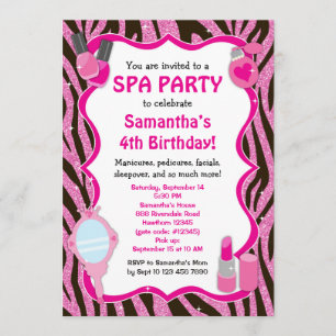 Spa Party Invitation, Spa Birthday sleepover Invitation