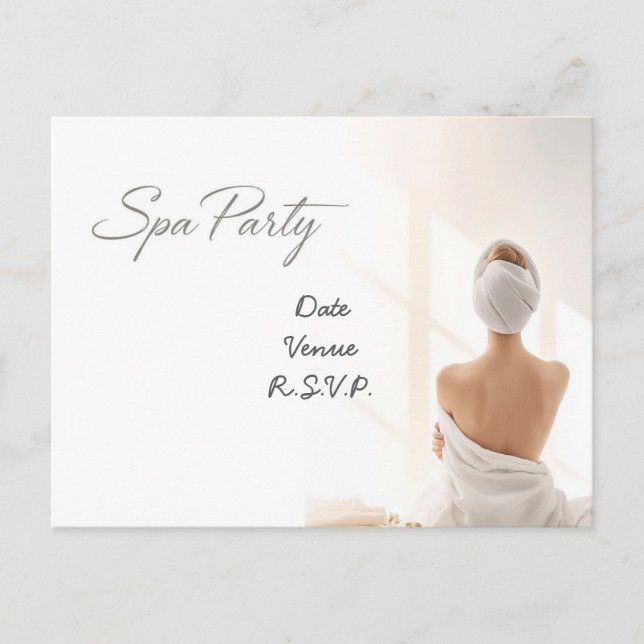 Spa Party Minimal Wellness Design Postcard (Front)