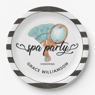 Spa Party Personalized Vintage Paper Plate