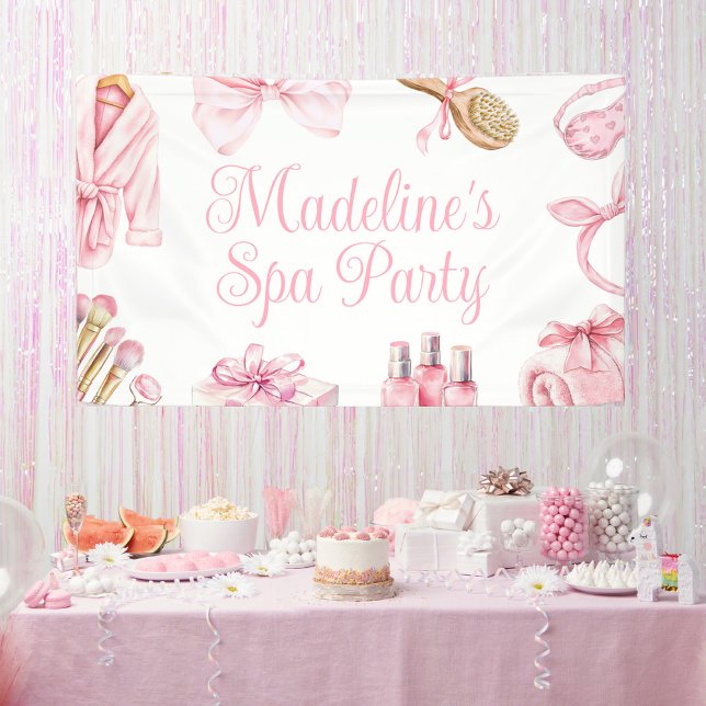 Spa Party Pink Birthday Party Banner (Creator Uploaded)