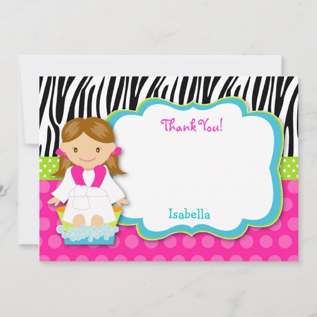 Spa Party Thank you note cards (Front)