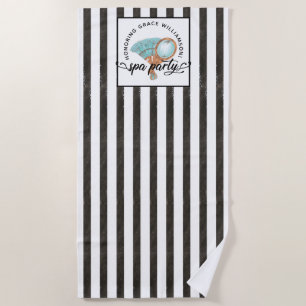 Spa Party Vintage Personalized Birthday Beach Towel