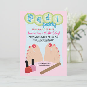 Spa Pedicure Anniversaire Fête Invitation