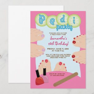 SPA PEDICURE Pedi Party Invitation 5x7