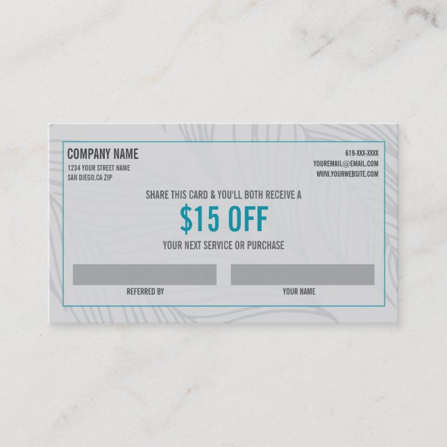 Spa Referral Business Card (Front)