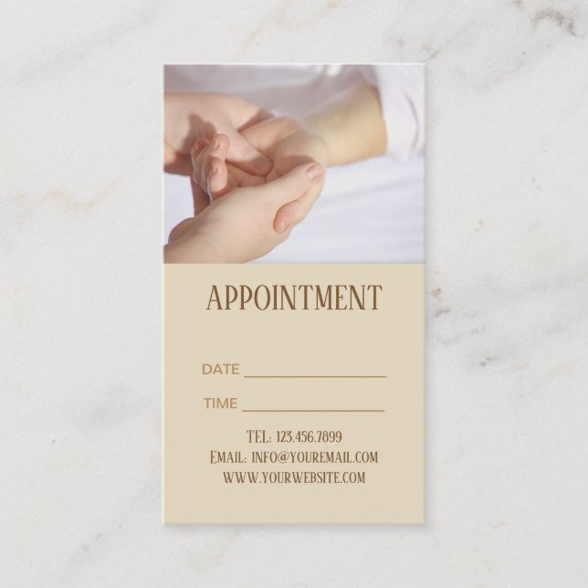 SPA Reflexology Massage acupressure Appointment Card (Front)
