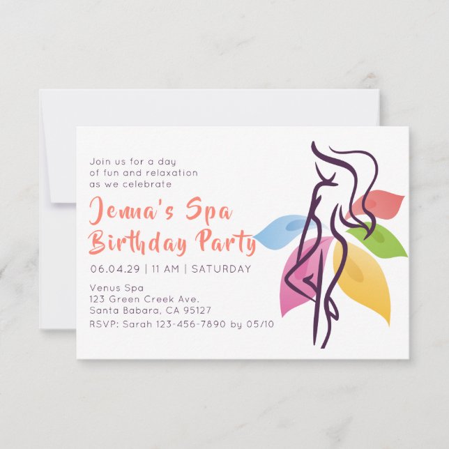 Spa Relaxation Anniversaire Fête Invitation (Devant)