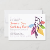 Spa Relaxation Birthday Party Invitation