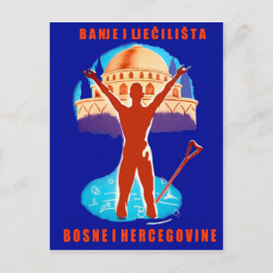 Spa resorts from Bosnia, vintage travel Postcard