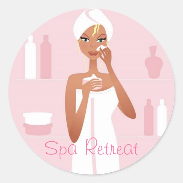 Spa Retreat Classic Round Sticker (Front)