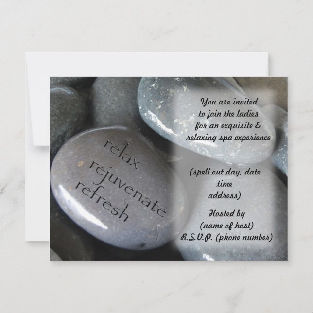 spa rocks party invite (Front)