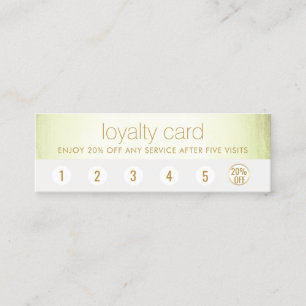  Spa Salon 6 Punch Customer Loyalty Green Stripe 