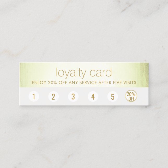  Spa Salon 6 Punch Customer Loyalty Green Stripe  (Front)