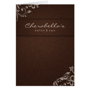Spa Salon Brochure Beige Brown Linen Floral