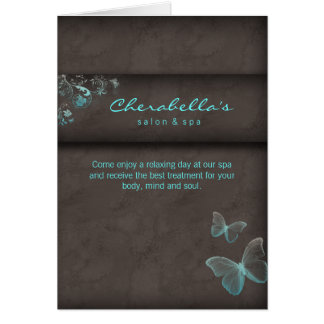 Spa Salon Brochure Greeting Card Butterfly Blue