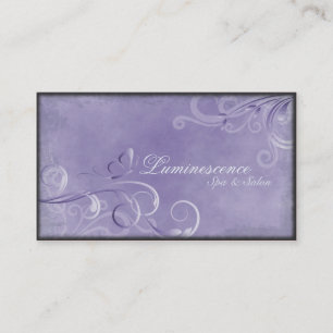 Spa Salon Business Card Vintage Swirls Butterfly