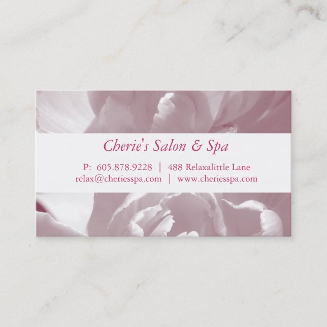 Spa - Salon Pink Flower Business Card (Front)