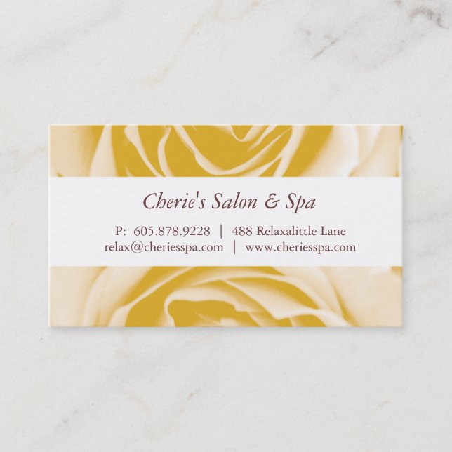 Spa - Salon Yellow Rose Business Card (Front)