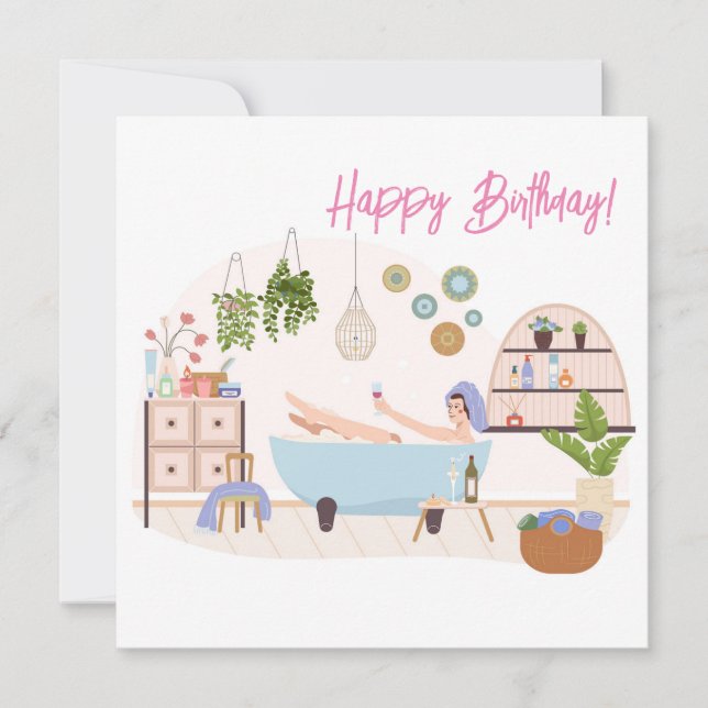 Spa Self Care Happy Birthday Woman Gift Card