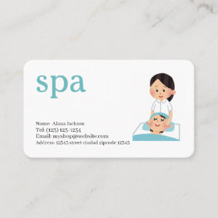 spa services editable business card