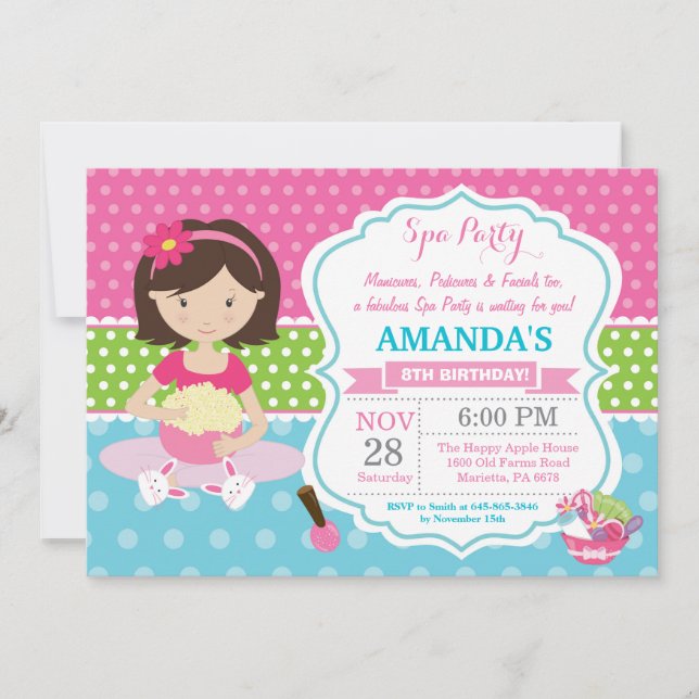 Spa Sleepover Anniversaire Fête Invitation (Devant)