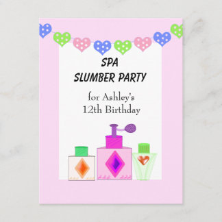 Spa Slumber Party for Girls Invitation