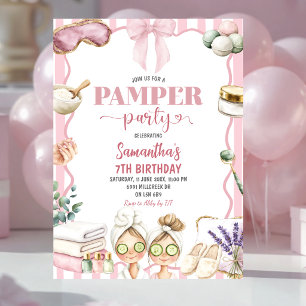 Spa Theme Pamper Party Birthday Invitation