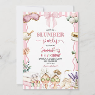 Spa Theme Slumber Party Birthday Invitation