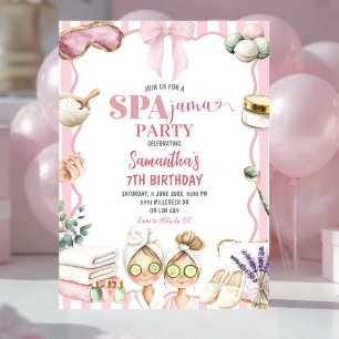 Spa Theme Spajama Party Birthday Invitation 