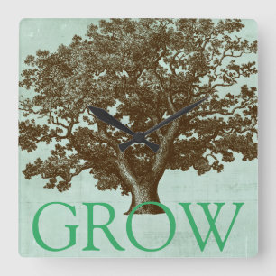 Spa Tree IV Square Wall Clock