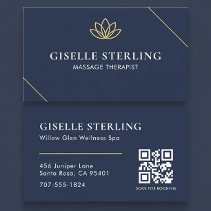 Spa & Wellness Massage Therapist QR Code Business Card