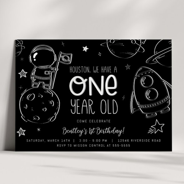 Space 1st Birthday - Houston Invitation (Creator Uploaded)