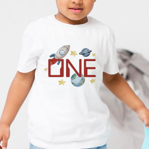 Space 1st Birthday Party First Trip Around The Sun Toddler T-shirt