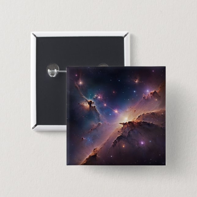 Space 2 Inch Square Button (Front & Back)