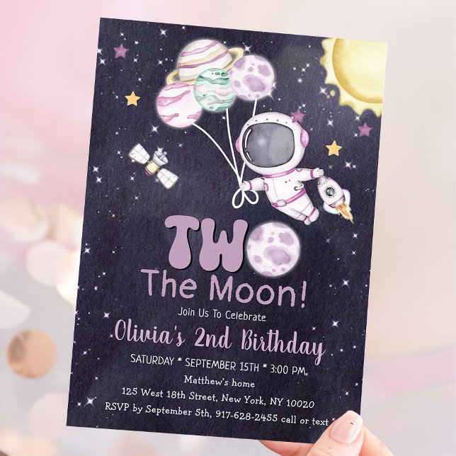Space 2nd Birthday Second Trip Around The Sun Invitation (Creator Uploaded)