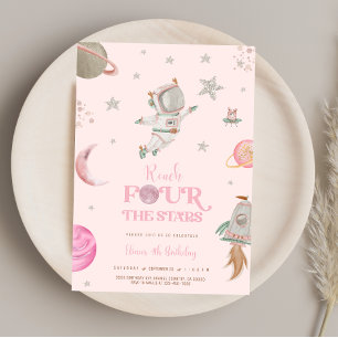 SPACE 4TH BIRTHDAY Invitation
