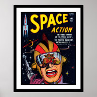 Space Action #2 Vintage Sci Fi Comic Book Cover