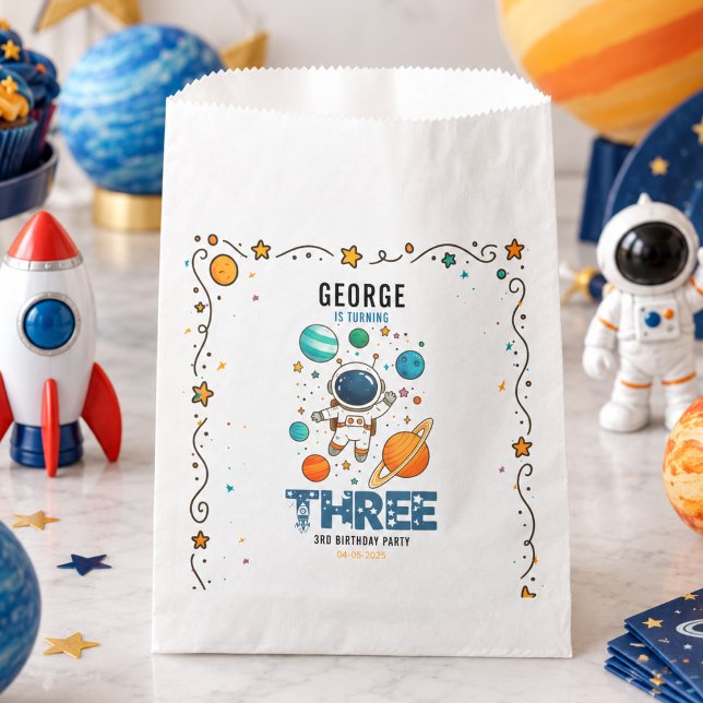 Space Adventure 3rd Birthday | Outer Space for Kid Favour Bag (Space Adventure 3rd Birthday | Outer Space for Kid Favor Bag)
