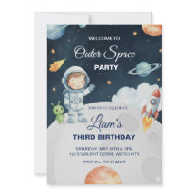 Space Adventure Astronaut Birthday Invitation