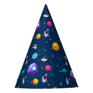 Space Adventure:Blue Astronaut Kids Birthday Party Party Hat