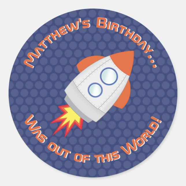 Space Adventure Classic Round Sticker (Front)