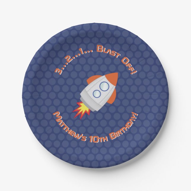 Space Adventure Paper Plate (Front)