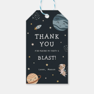 Space Adventure Playful Kids Birthday Party Gift Tags